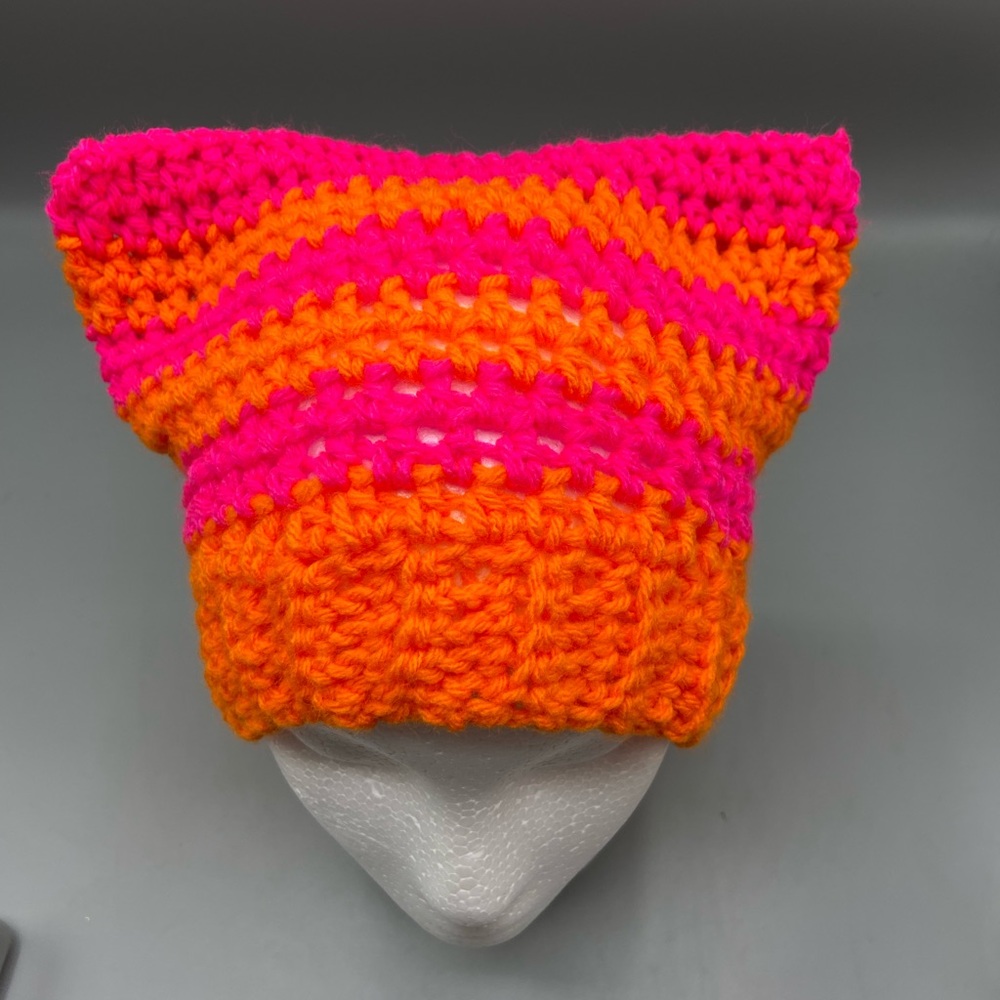 Custom cat beanie brim will be hot pink instead of the orange pictured - Picture 3 of 6